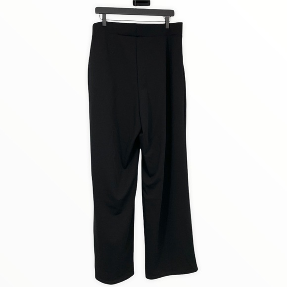 Ashley Stewart Pants Black Wide Leg Pull On Stretch - Picture 6 of 7